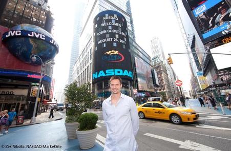 Robin rang the opening bell at the Nasdaq Stock Market Robin rang the opening bell at the Nasdaq Stock Market